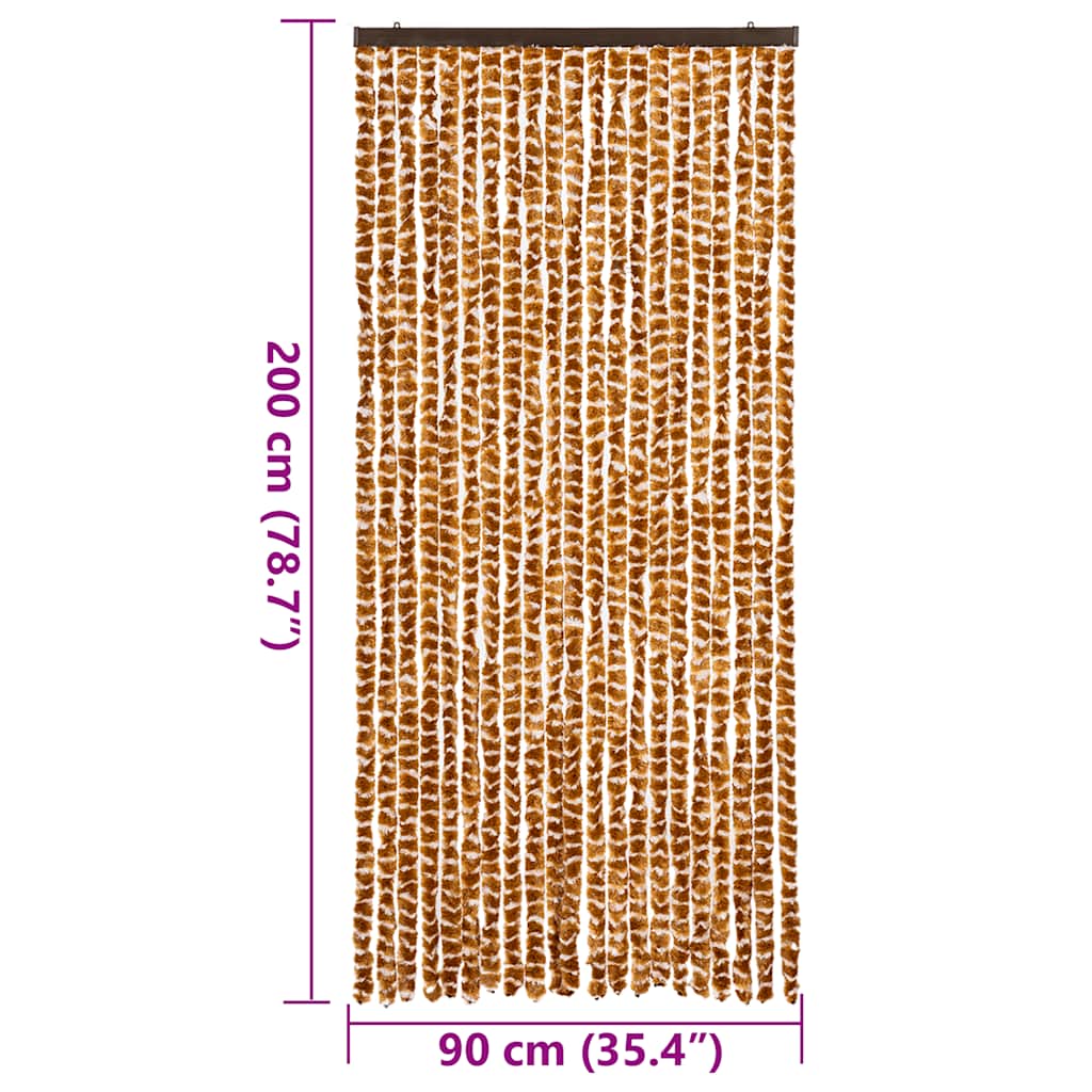 Fly screen curtain Ochre and White 90x200 cm Chenille