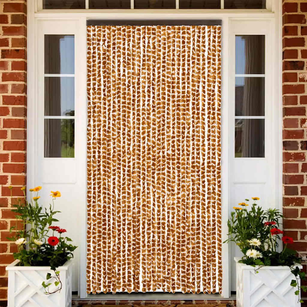Fly screen curtain Ochre and White 90x200 cm Chenille