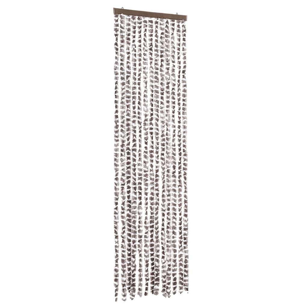 Fliegenvorhang Taupe und Weiß 56x200 cm Chenille