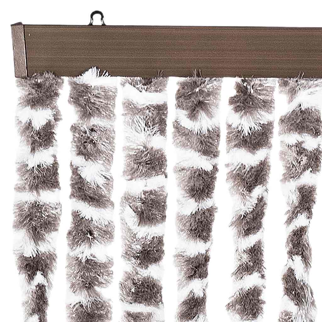 Fliegenvorhang Taupe und Weiß 56x200 cm Chenille