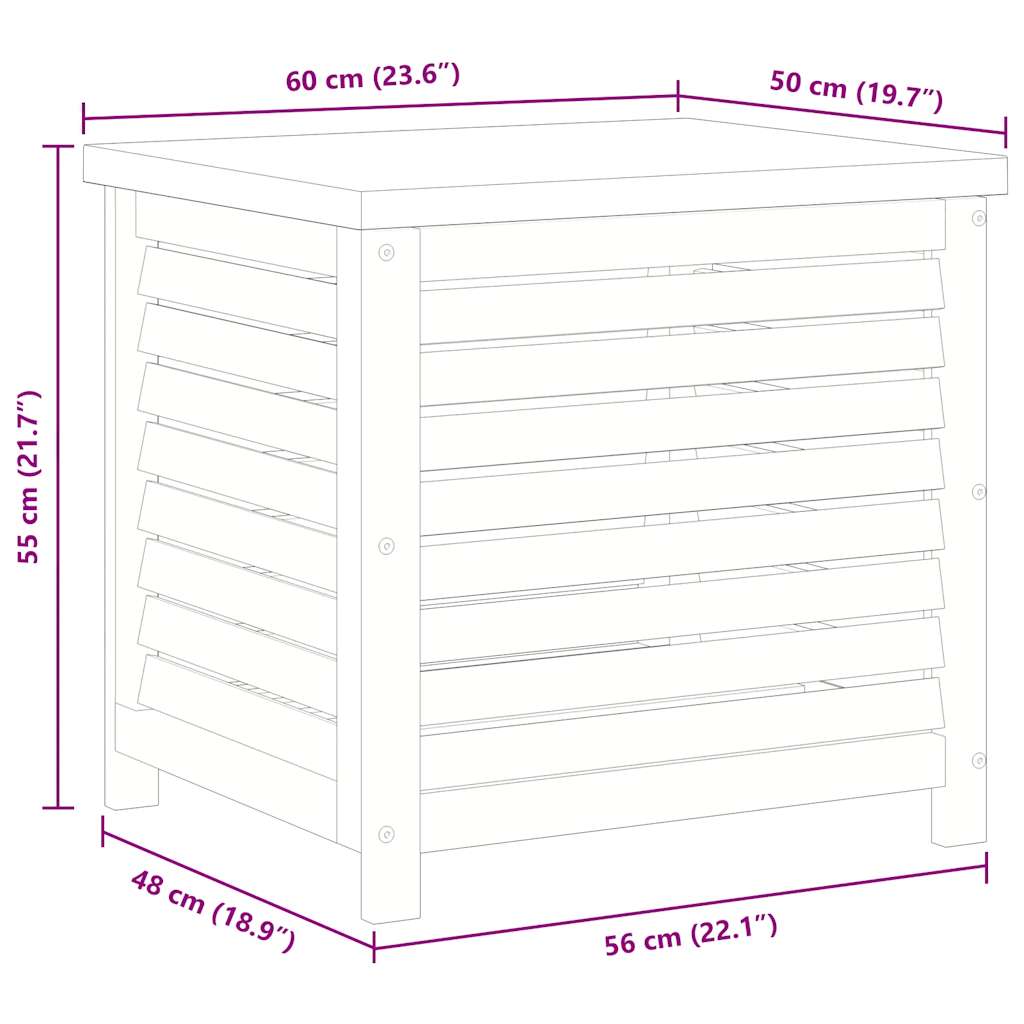 Gartenbox 60x50x55 cm Massivholz Eukalyptus