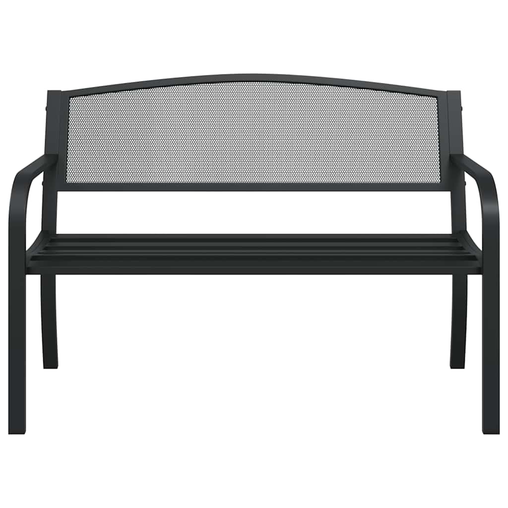 Gartenbank 119 cm Schwarz Stahl