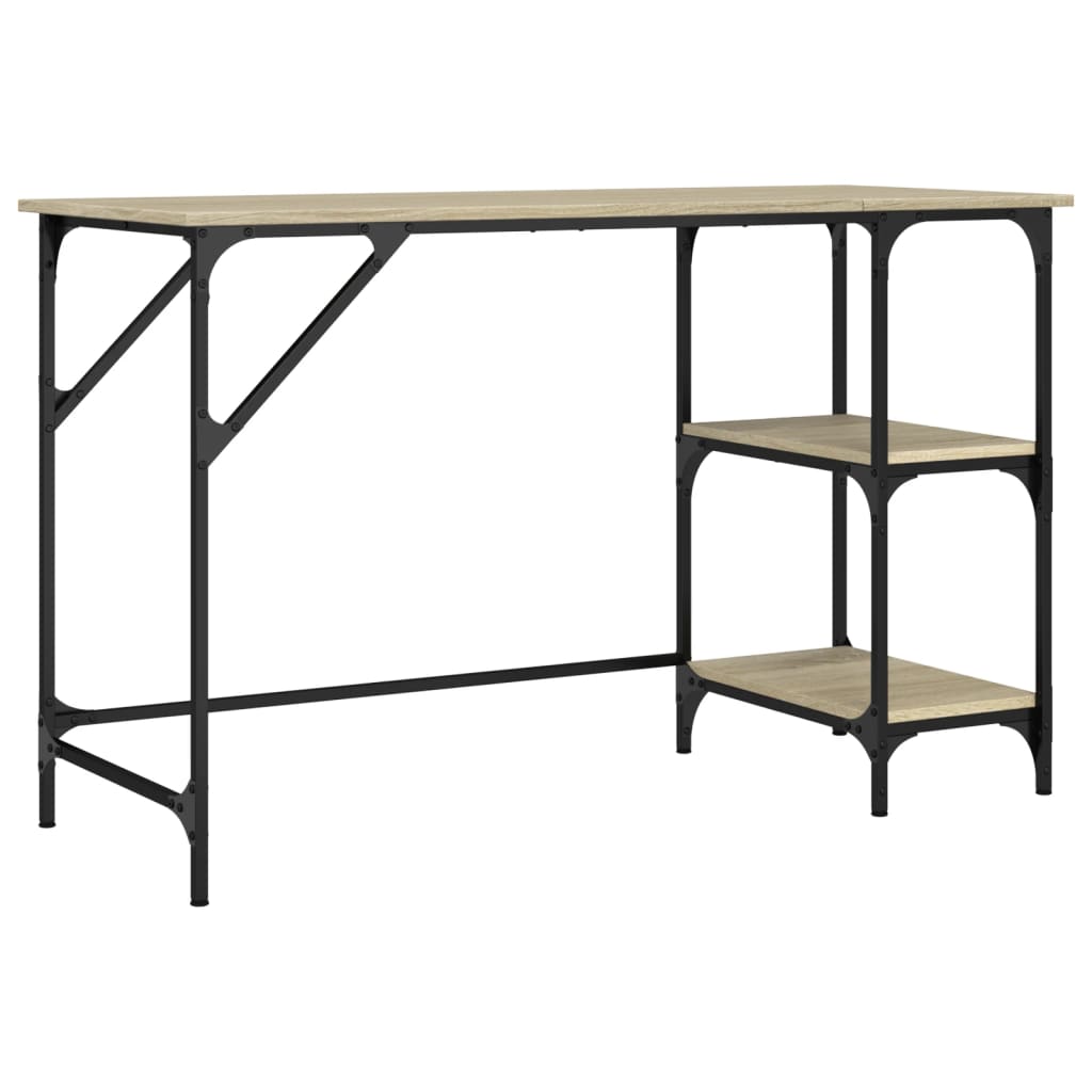 Desk Sonoma Oak 120x50x75 cm Metal Wood-based Material