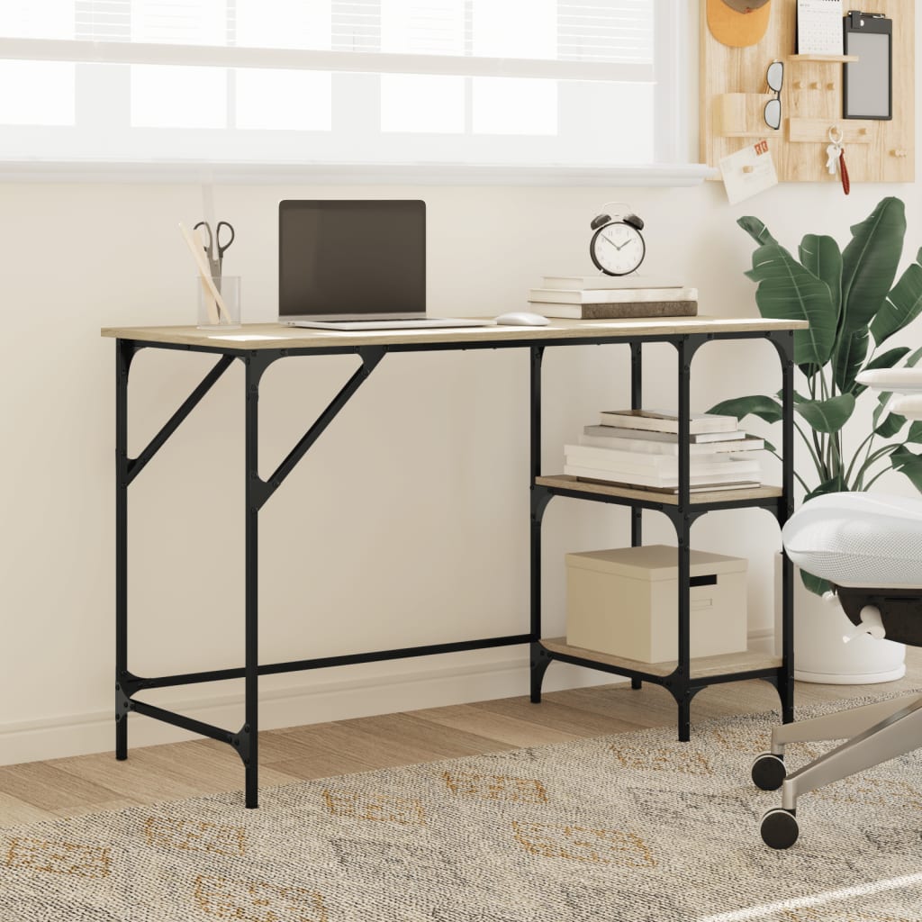 Desk Sonoma Oak 120x50x75 cm Metal Wood-based Material