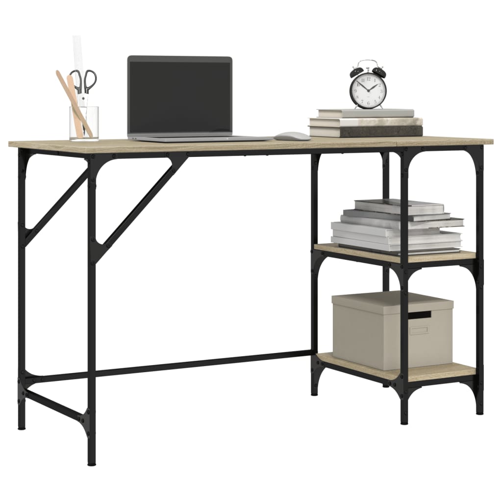 Desk Sonoma Oak 120x50x75 cm Metal Wood-based Material