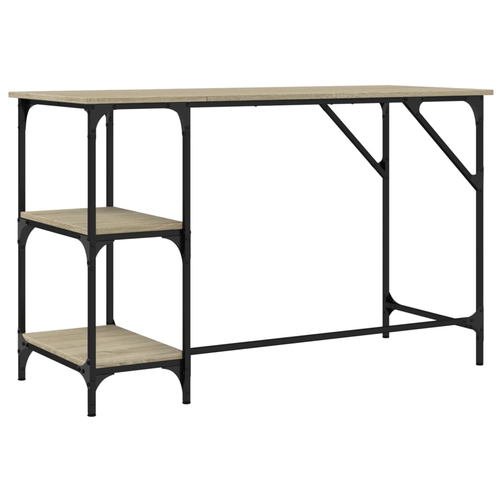 Desk Sonoma Oak 120x50x75 cm Metal Wood-based Material