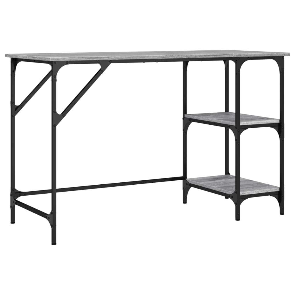 Bureau gris Sonoma 120x50x75 cm métal bois d'ingénierie