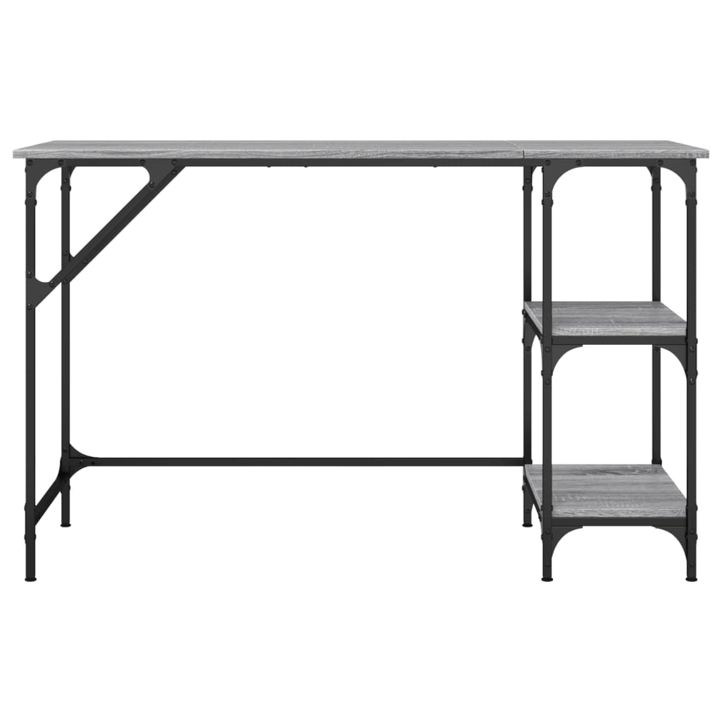 Bureau gris Sonoma 120x50x75 cm métal bois d'ingénierie