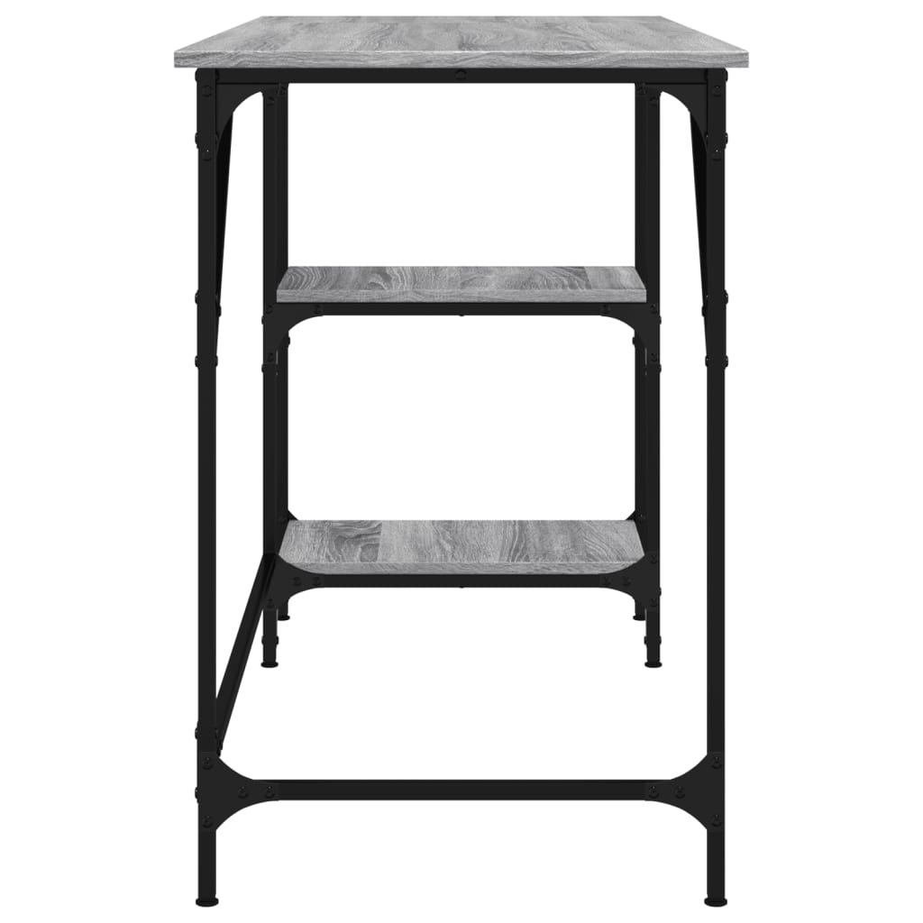Bureau gris Sonoma 120x50x75 cm métal bois d'ingénierie