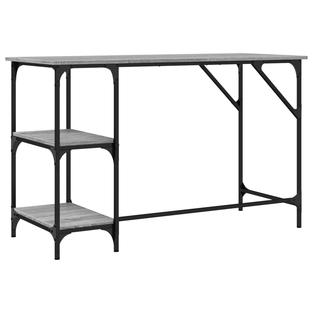 Bureau gris Sonoma 120x50x75 cm métal bois d'ingénierie