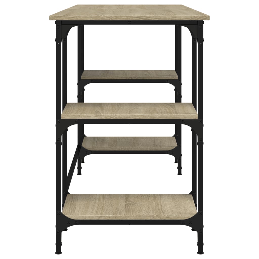 Desk Sonoma Oak 140x50x75 cm Metal Wood-based Material