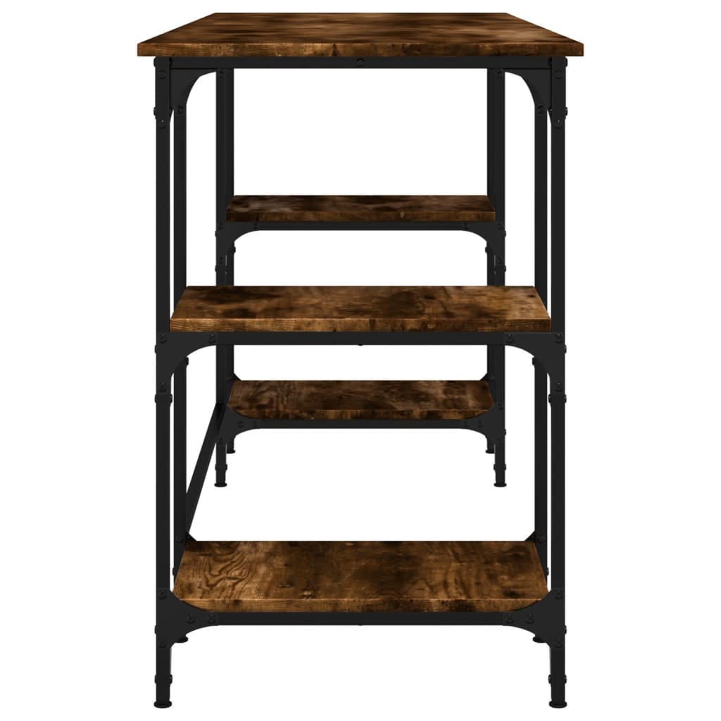 Desk Smoked Oak 140x50x75 cm Metal Wood-based Material