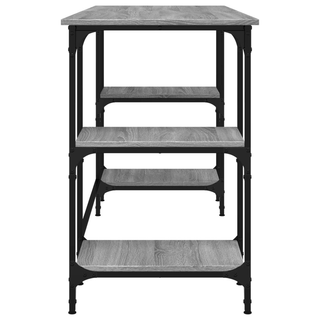 Desk Grey Sonoma 140x50x75 cm Metal Wood Material