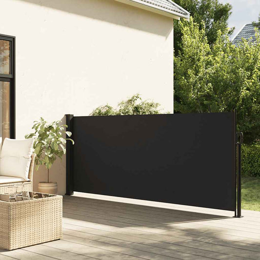 Seitenmarkise Ausziehbar Schwarz 100x500 cm