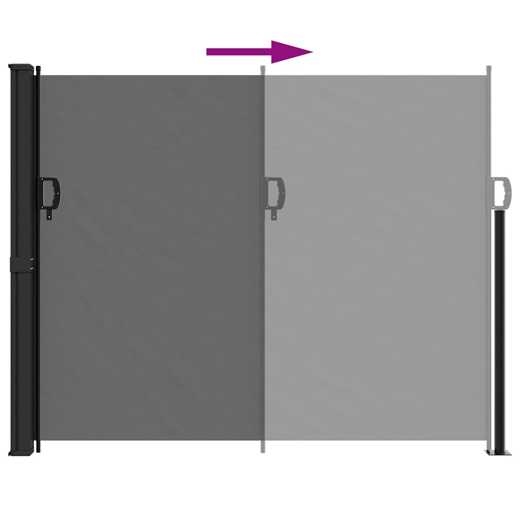 Seitenmarkise Ausziehbar Schwarz 160x600 cm