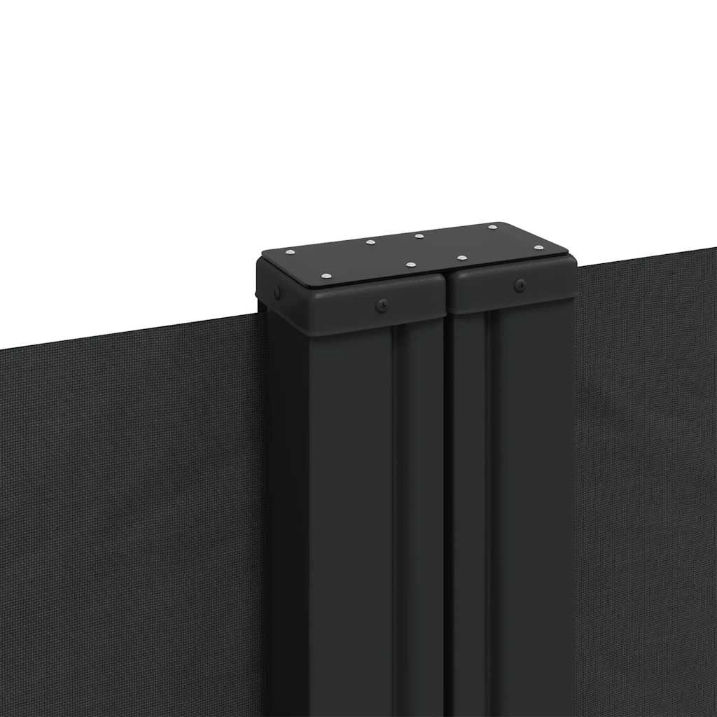Seitenmarkise Ausziehbar Schwarz 160x1200 cm