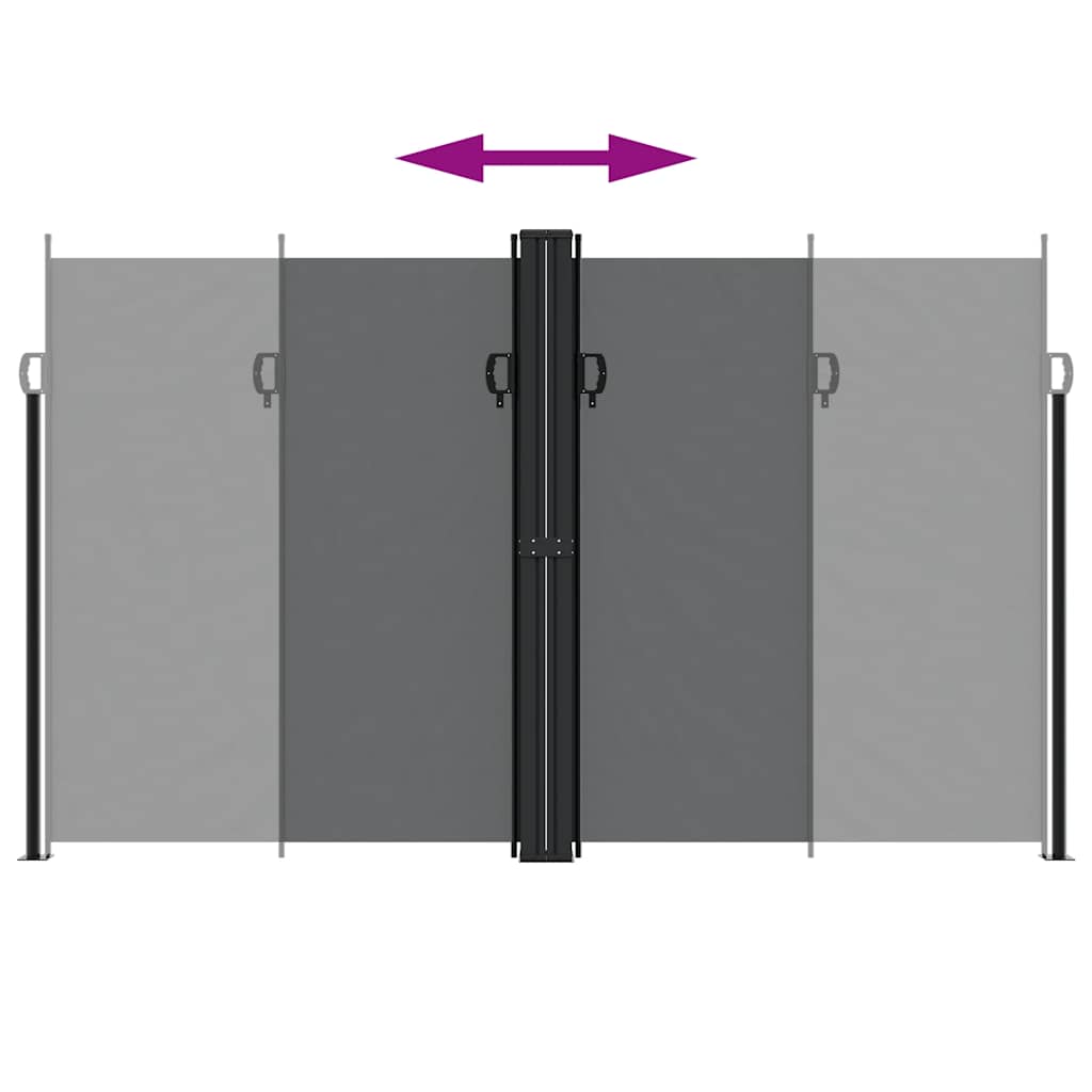 Seitenmarkise Ausziehbar Schwarz 200x1200 cm