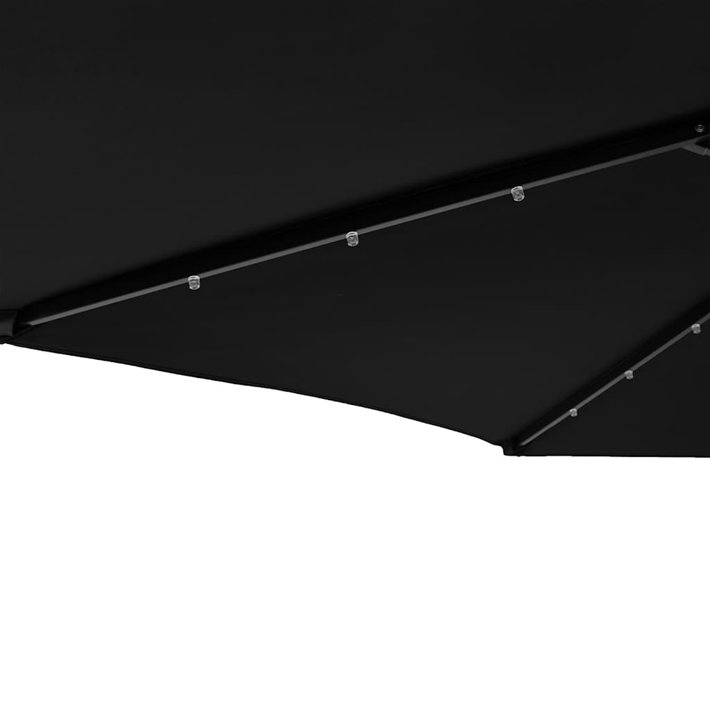 Sonnenschirm mit LED und Stahlmast Schwarz 225x225x212 cm