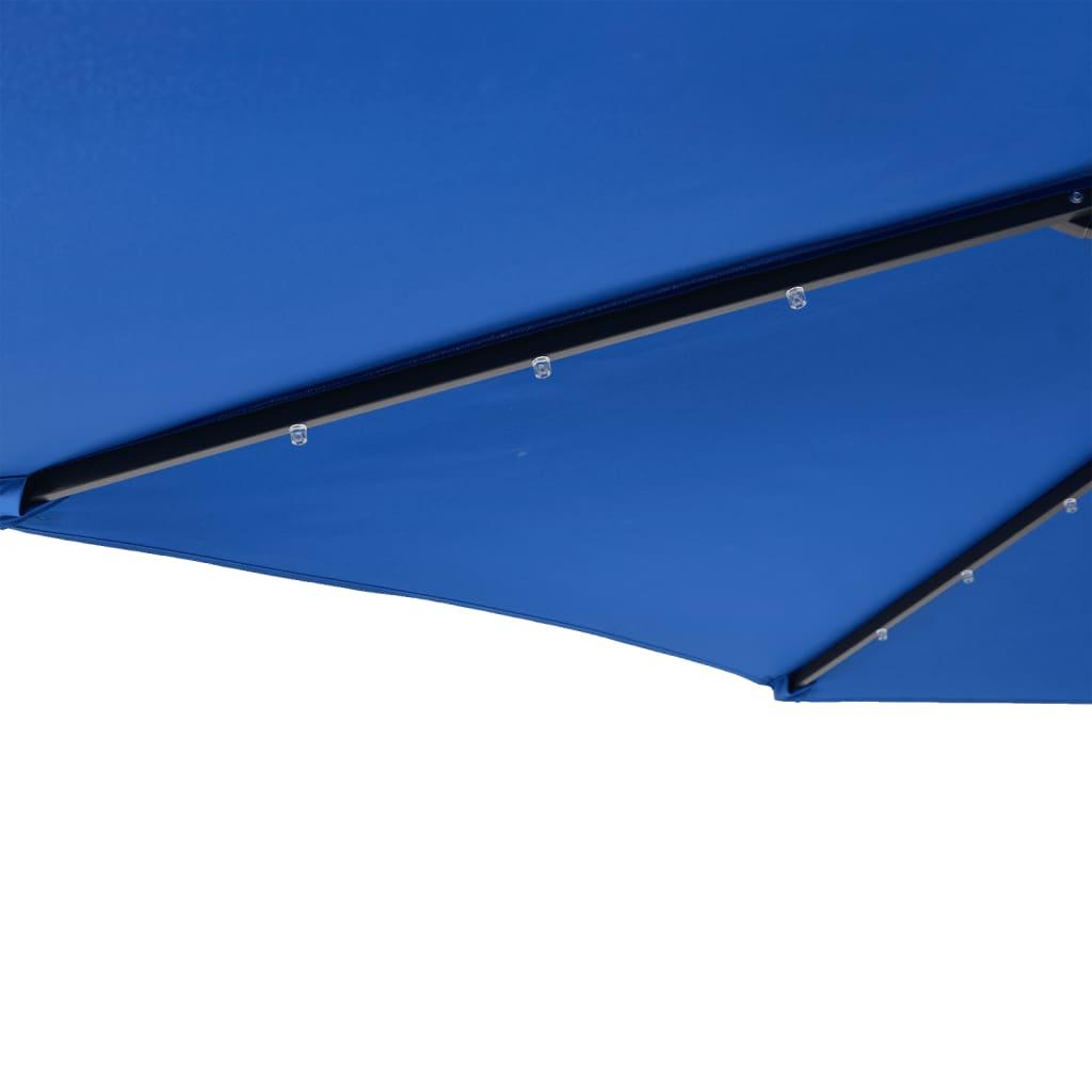 Sonnenschirm mit LED und Stahlmast Azurblau 225x225x212 cm