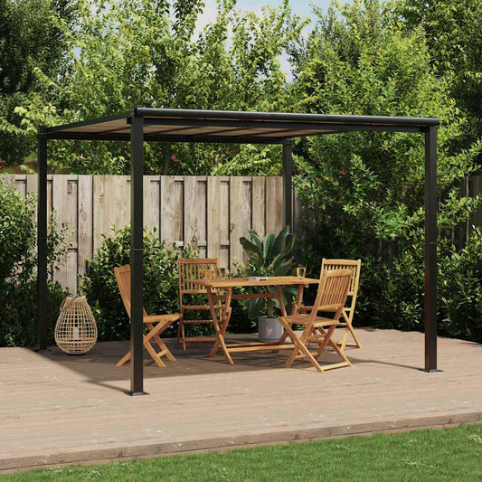Gartenpavillon Anthrazit 3x3 m Aluminium