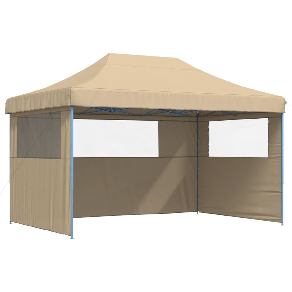 Partyzelt Faltbar Pop-Up mit 3 Seitenteilen Beige
