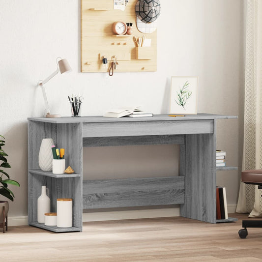 Bureau gris Sonoma 140x50x75 cm en bois d'ingénierie