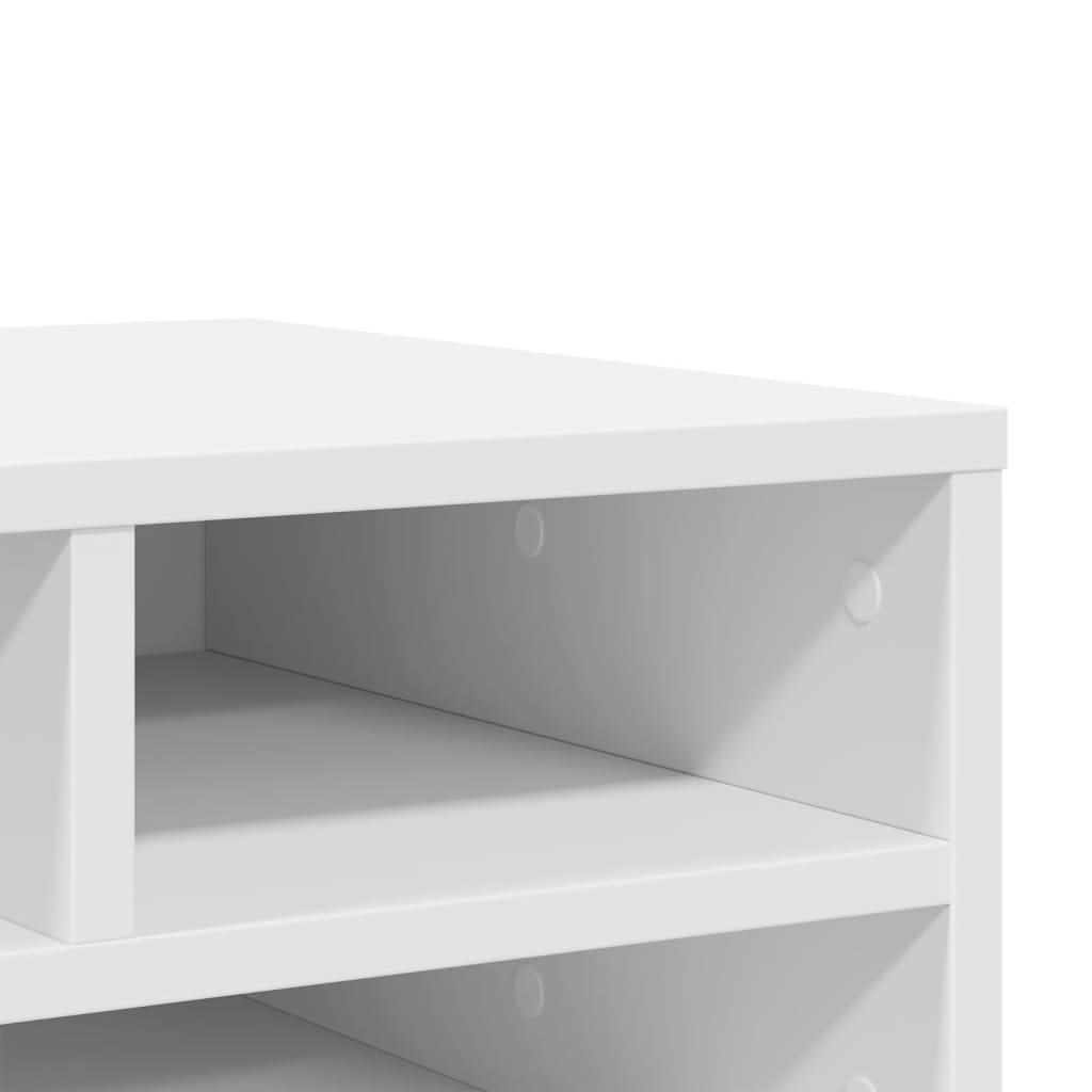 Printer Stand White 49x40x22.5 cm Engineered Wood