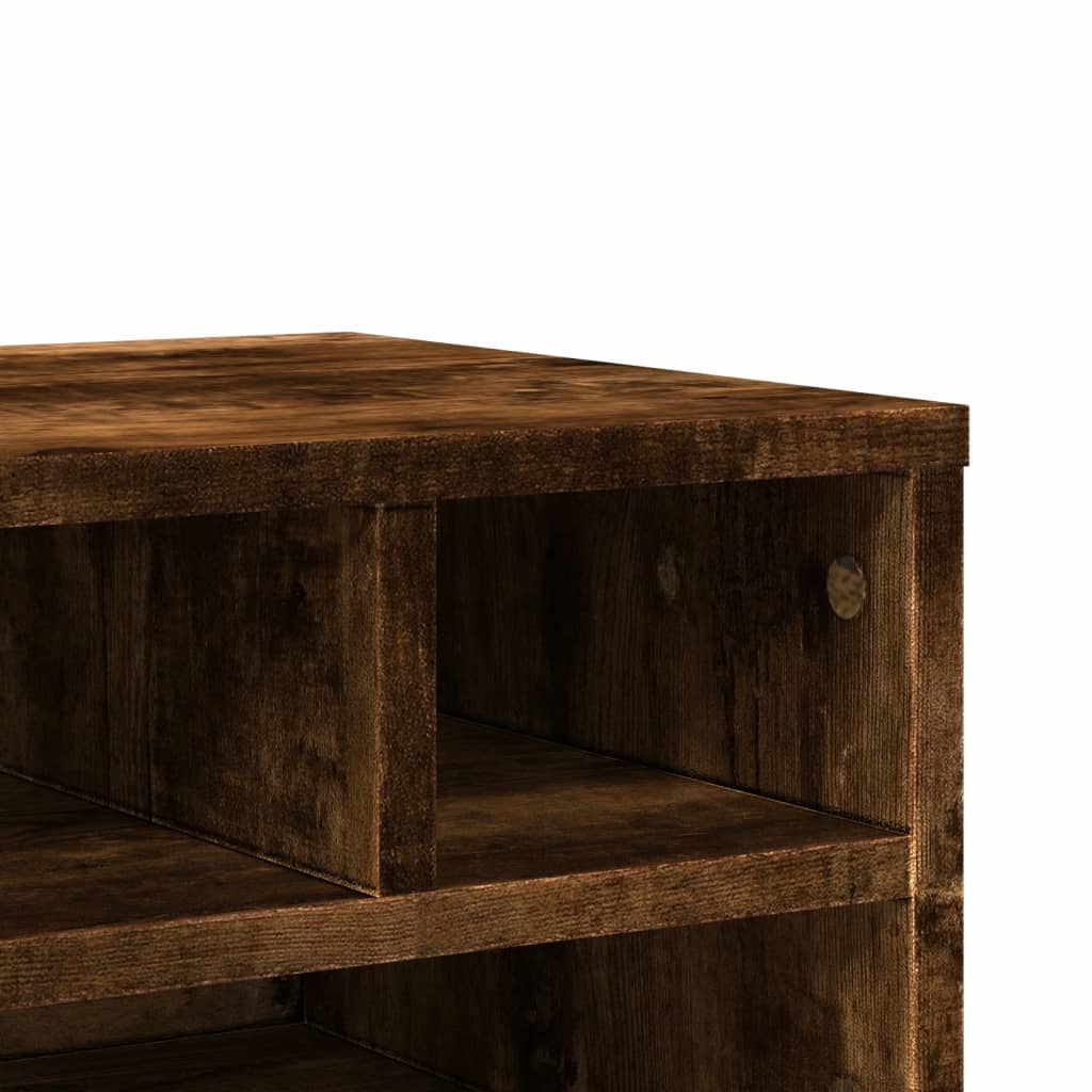 Support d'imprimante en chêne fumé 40x32x22,5 cm, bois manufacturé