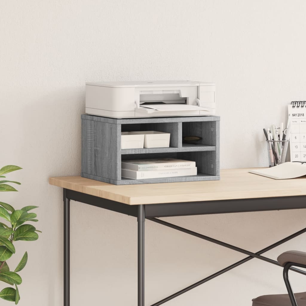 Meuble d'imprimante gris Sonoma 40x32x22,5 cm en bois d'ingénierie