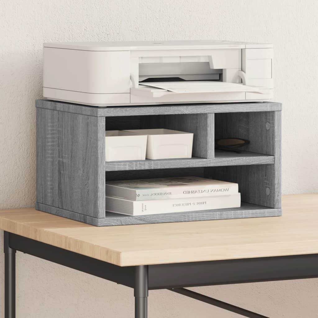 Meuble d'imprimante gris Sonoma 40x32x22,5 cm en bois d'ingénierie