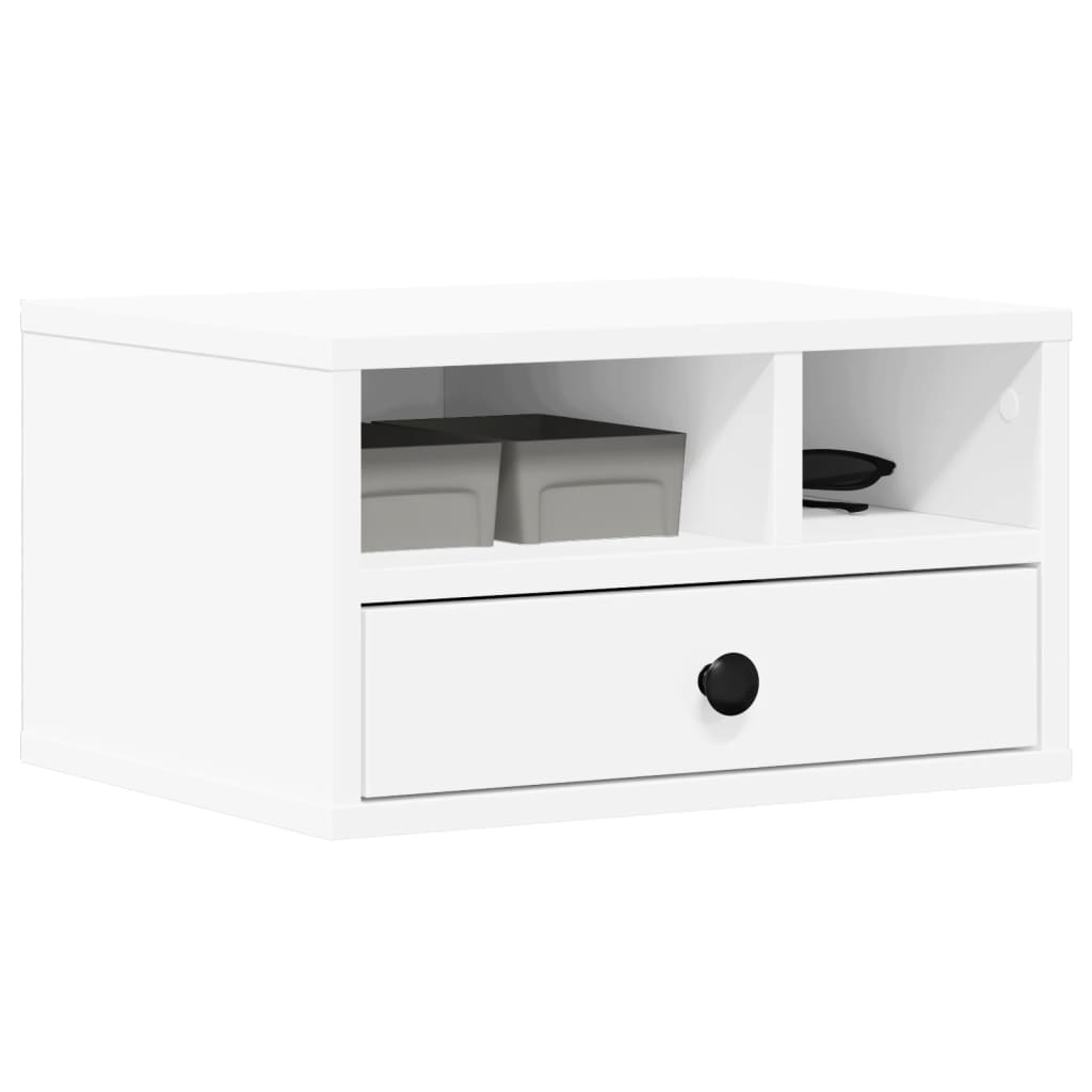 Support d'imprimante Blanc 40x32x22,5 cm Bois d'ingénierie