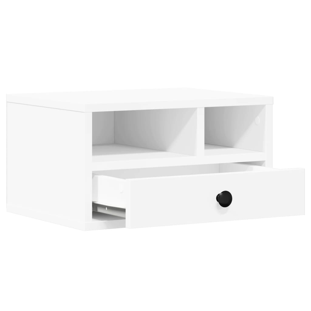 Support d'imprimante Blanc 40x32x22,5 cm Bois d'ingénierie