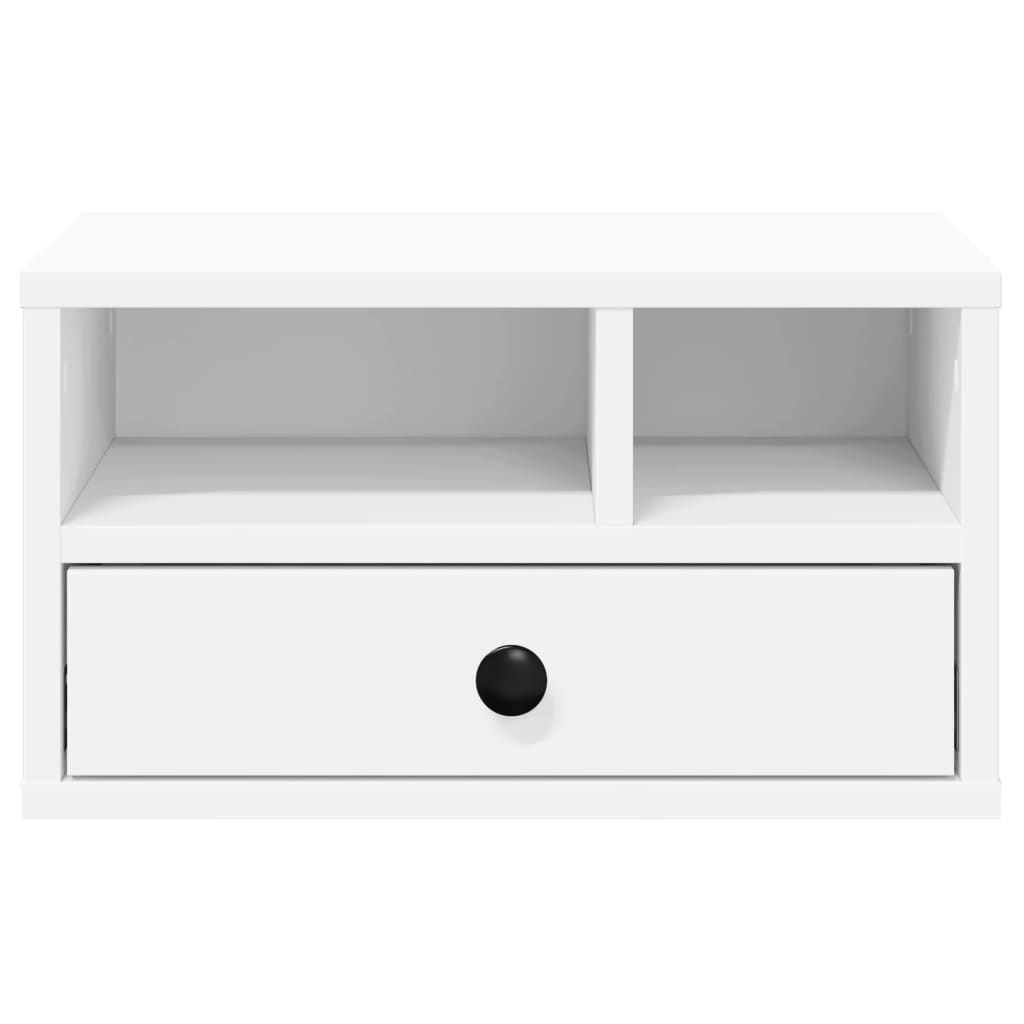 Support d'imprimante Blanc 40x32x22,5 cm Bois d'ingénierie