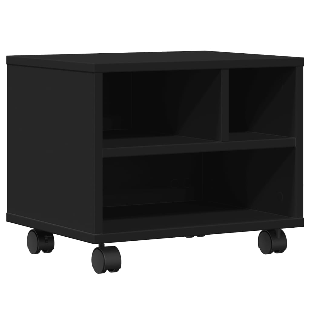Printer Stand with Wheels Black 41x32x34.5 cm