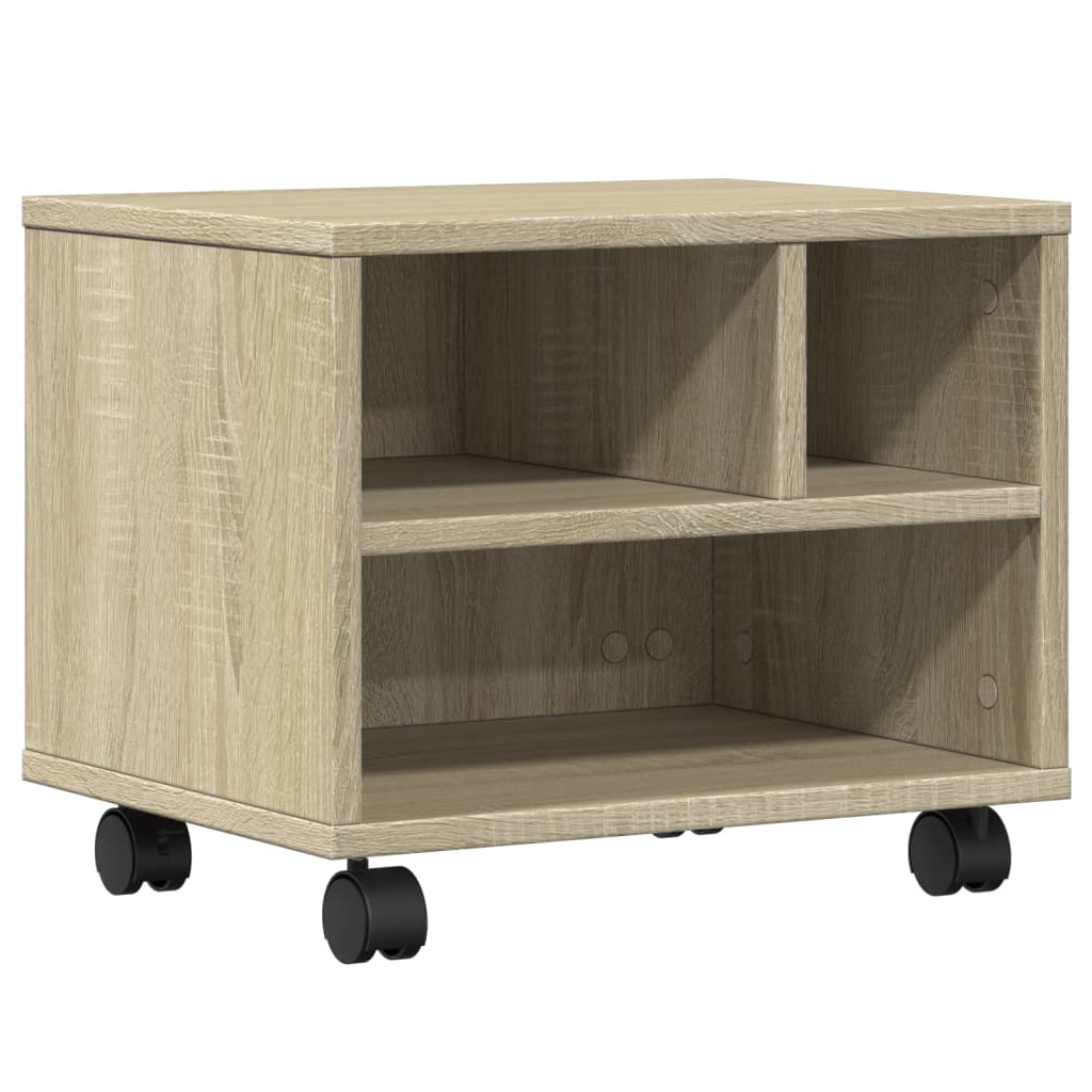Meuble d'imprimante à roulettes chêne Sonoma 41x32x34,5 cm