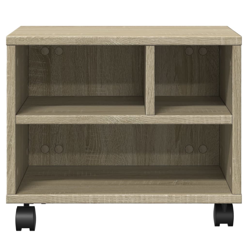 Meuble d'imprimante à roulettes chêne Sonoma 41x32x34,5 cm