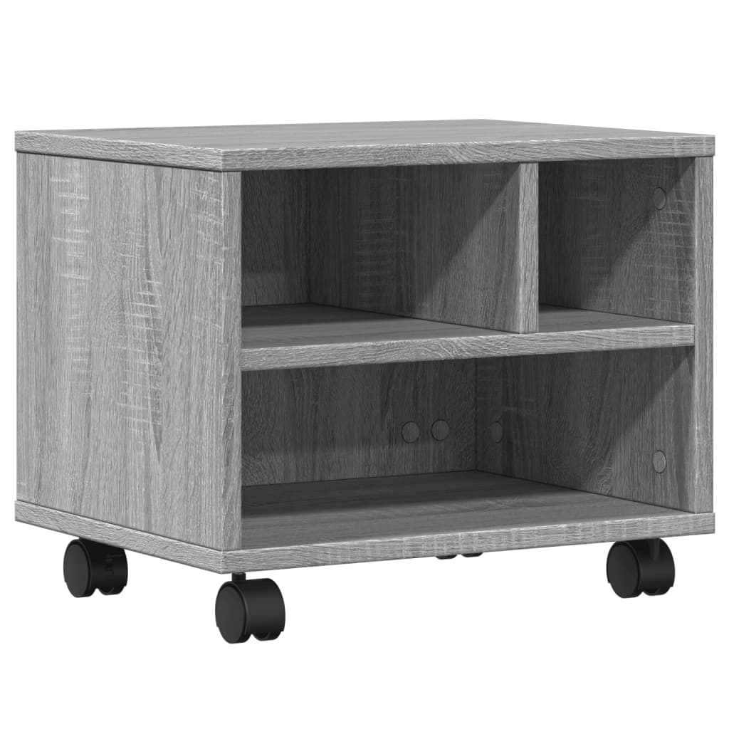 Support d'imprimante à roulettes gris Sonoma 41x32x34,5 cm