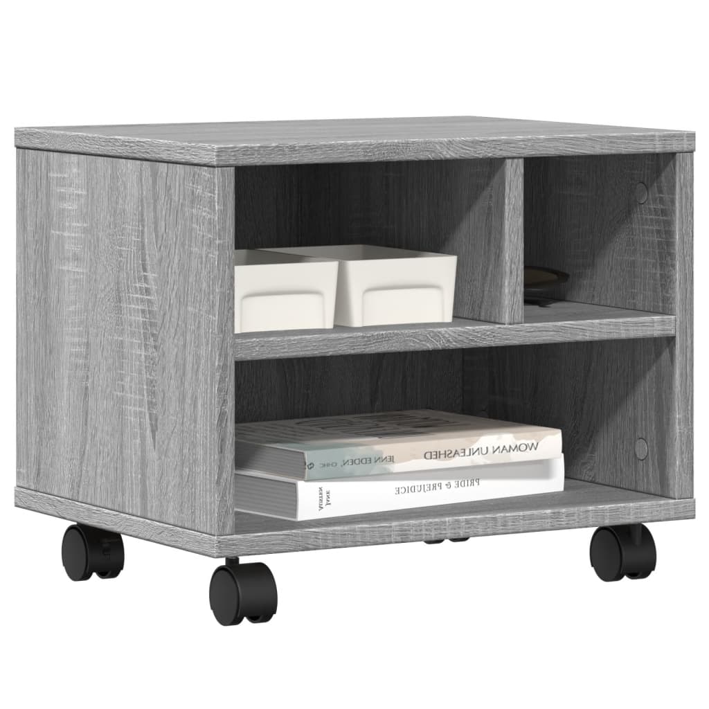 Support d'imprimante à roulettes gris Sonoma 41x32x34,5 cm
