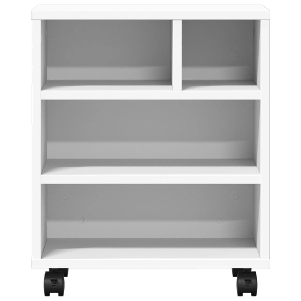 Printer Stand with Wheels White 41x32x48 cm
