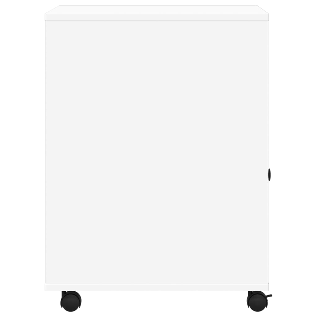 Meuble d'imprimante à roulettes blanc 60x50x67 cm