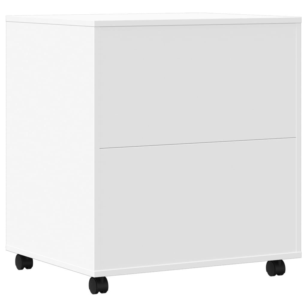 Meuble d'imprimante à roulettes blanc 60x50x67 cm