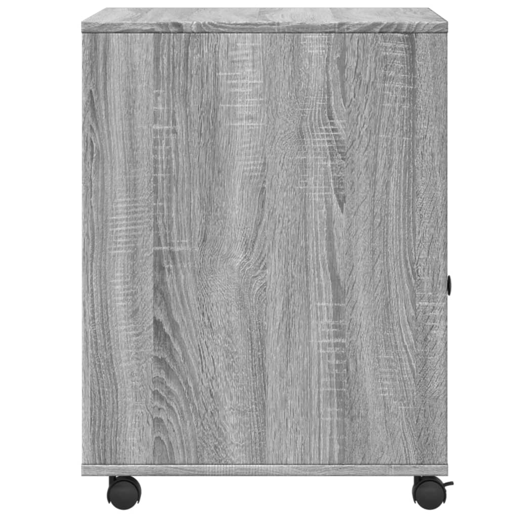 Support d'imprimante à roulettes Gris Sonoma 60x50x67 cm