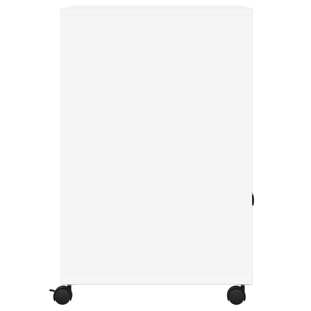 Meuble d'imprimante à roulettes Blanc 60x48x74 cm