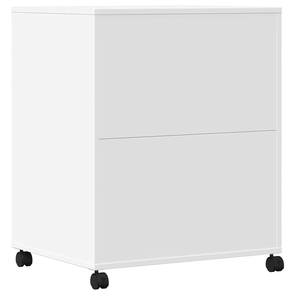 Meuble d'imprimante à roulettes Blanc 60x48x74 cm