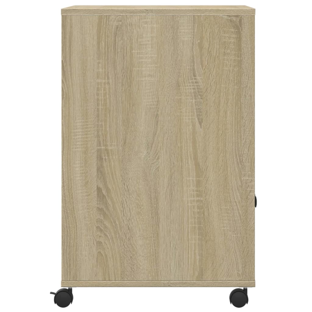 Support d'imprimante à roulettes chêne Sonoma 60x48x74 cm