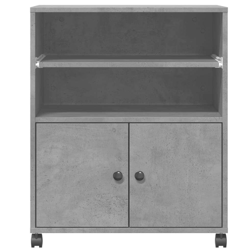 Printer Stand with Casters Concrete Gray 60x48x74 cm