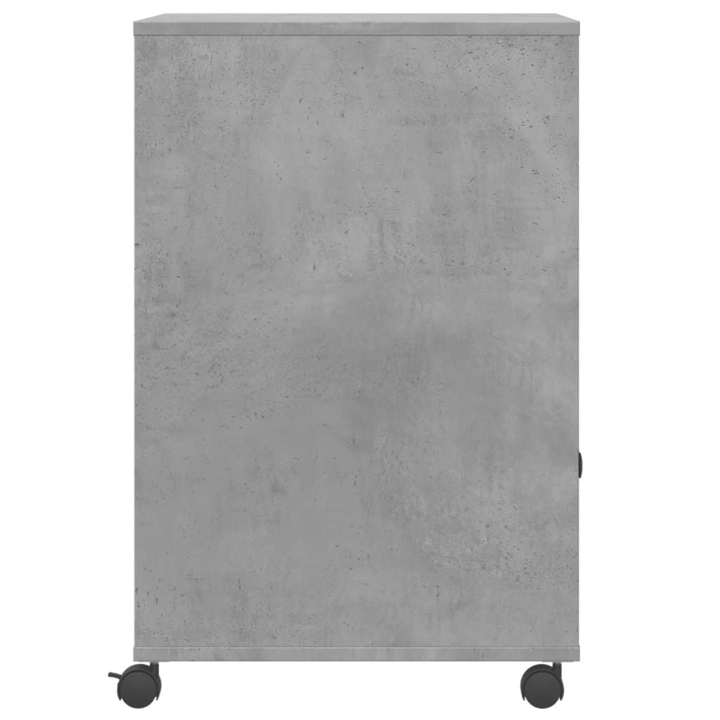Printer Stand with Casters Concrete Gray 60x48x74 cm