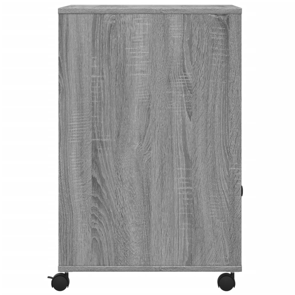 Meuble d'imprimante à roulettes gris Sonoma 60x48x74 cm