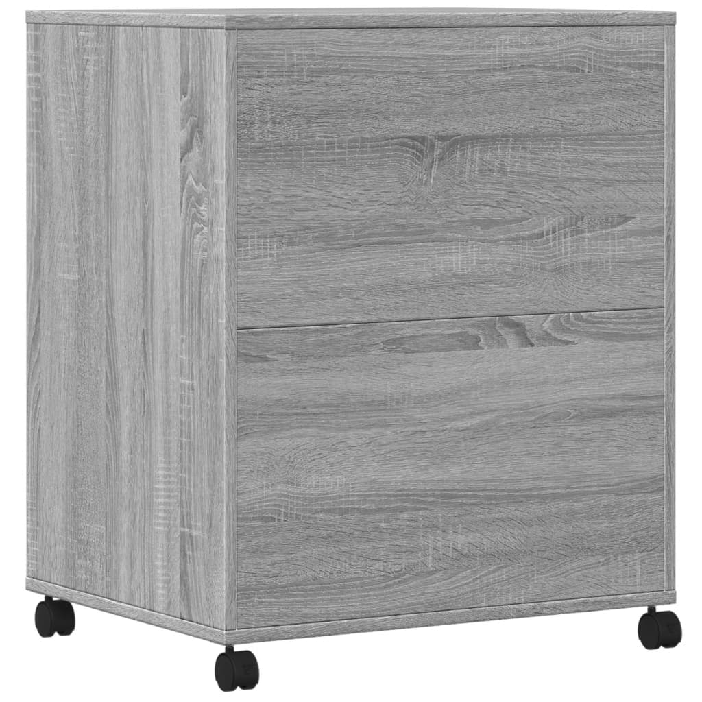 Meuble d'imprimante à roulettes gris Sonoma 60x48x74 cm