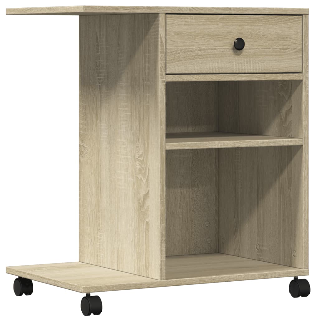 Meuble imprimante à roulettes chêne Sonoma 60x40x68,5 cm